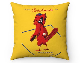 1956 Vintage St Louis Baseball Scorecard Cover - Indoor Pillow