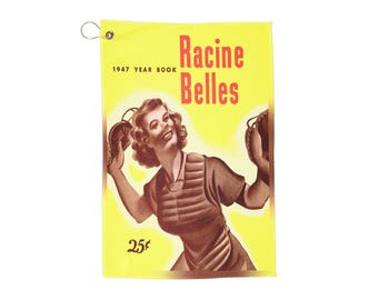 Golf Towels, Retro 1947 Baseball Racine Belles, Sports Towel, Vintage Golf Gifts, Golf Accessories, Golfer Gift, Golf Lover, Golf Towel Gift