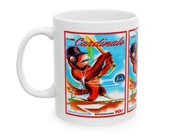 Ceramic Mug, 1964 Baseball St Louis Cardinals, Sports Fan Gift, Coffee Cup, Gift for Baseball Lover, Vintage Baseball Mug Memorabilia,