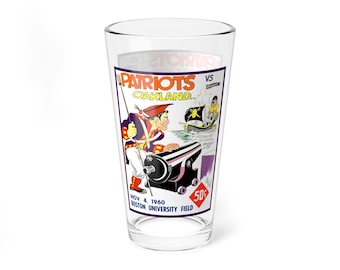 1960 Football Boston-Oakland Mixing Glass 16oz | Vintage Sports Glass