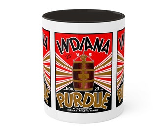 1935 Vintage Indiana - Purdue Football Program Cover - Colorful Mugs, 11oz