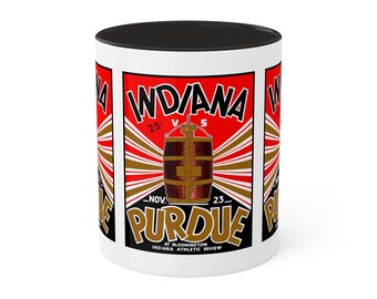 1935 Vintage Indiana - Purdue Football Program Cover - Colorful Mugs, 11oz