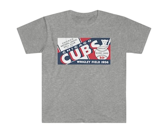 1936 Vintage Cubs Baseball Scorecard - Softstyle T-Shirt