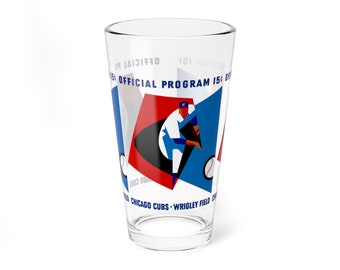 1965 Vintage Chicago Cubs Baseball Program Cover  -  Pint Glass, 16oz