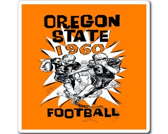 Vintage Oregon State Football Magnets, College Football Memorabilia, Retro Sports Fridge Decor, Football Fan Gift, Sports Team Spirit, Game