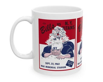 Football Buffalo Bills Mug, New York Titans Fan Gift, 1962 Sports Coffee Cup, Football Team Memorabilia, Sports Fan Merchandise