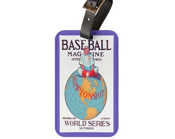 1910 Baseball World Series Luggage Tag | Vintage Sports Travel ID