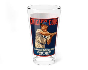 1945 Chicago Cubs National League Champions Mixing Glass, 16oz | Vintage Baseball Barware
