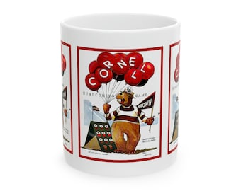 1962 Vintage Brown - Cornell Football Program Cover - Ceramic Mug, 11oz