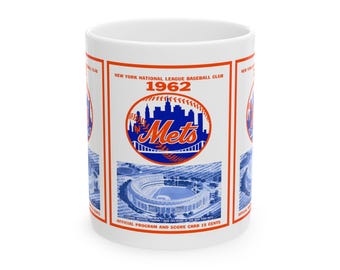 Vintage 1962 Baseball New York Mets Ceramic Mug, Shea Stadium Memorabilia,  Baseball Fans, Collectible Baseball Cup, Sports Coffee Cup