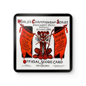 Baseball 1909 World Series Coaster Tigers Pirates Memorabilia, Sports Coaster, Sports Fan Gift, Baseball Collectibles, Kitchen Decor