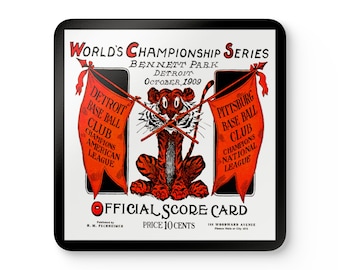 Baseball 1909 World Series Coaster Tigers Pirates Memorabilia, Sports Coaster, Sports Fan Gift, Baseball Collectibles, Kitchen Decor