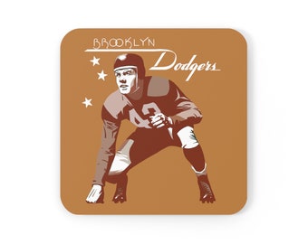 1943 Vintage Brooklyn Dodgers Football - Corkwood Coaster Set