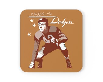 1943 Vintage Brooklyn Dodgers Football - Corkwood Coaster Set