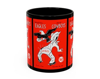 Vintage 1961 Dallas Cowboys - Philadelphia Eagles Football Mug, Sports Fan Coffee Cup, NFL Team Retro Logo, Gift for Football Enthusiasts