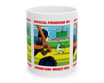 1971 Vintage Chicago Cubs Baseball Program Cover - Ceramic Mug, 11oz