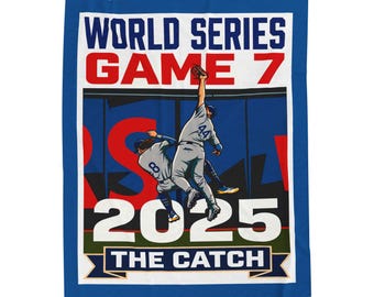 2025 Baseball World Series Game 7 The Catch Velveteen Plush Blanket