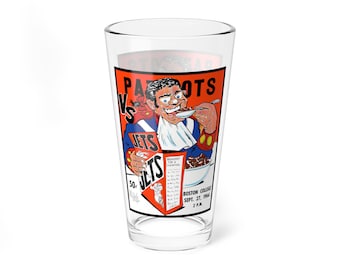 1964 Football Patriots-Jets Mixing Glass, 16oz