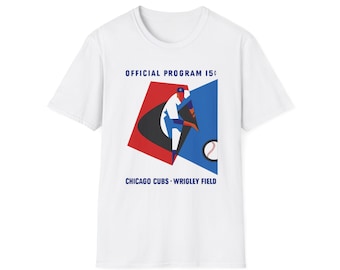 1965 Vintage Chicago Cubs Baseball Program Cover  -  Softstyle T-Shirt