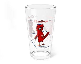 1956 Vintage Cardinals Baseball Scorecard Cover  -  Pint Glass, 16oz