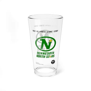 Vintage Minnesota North Stars Mixing Glass, 16oz - Retro Hockey Fan Gift, Beer Glass, Barware Decor, Sports Memorabilia, Collector&#39;s Item