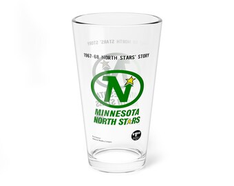 Vintage Minnesota North Stars Mixing Glass, 16oz - Retro Hockey Fan Gift, Beer Glass, Barware Decor, Sports Memorabilia, Collector's Item
