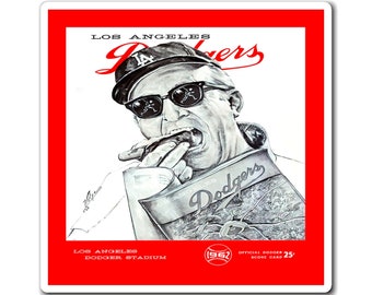 1962 Vintage Los Angeles Dodgers Baseball Program Cover - Hot Dog - Magnets