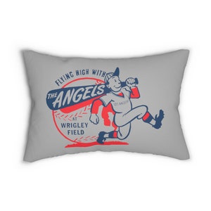 Vintage Angels Baseball - Wrigley Field - Los Angeles - Lendenkissen aus Polyester