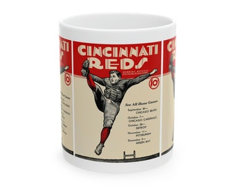 1934 Vintage Cincinnati Reds Football Schedule - Ceramic Mug, 11oz