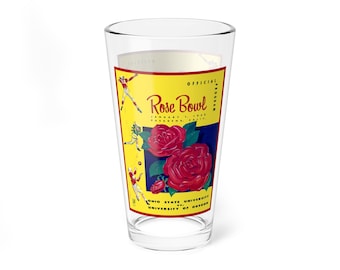 Mixing Glass, 16oz - 1958 Rose Bowl Football Ohio State Oregon, Ohio State vs Oregon, Sports Drinking Glass, Game Day Cup, Tailgating Glass,