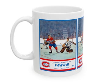 Montreal Canadiens Hockey Mug, Vintage 1962-1963 Program Cover, Sports Fan Gift, Hockey Lover Gift, Coffee Cup, Tea Mug, Hockey Memorabilia