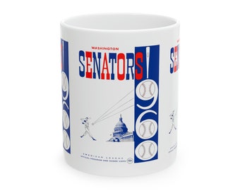 1960 Vintage Washington Senators Baseball Score Card Cover - Ceramic Mug, 11oz