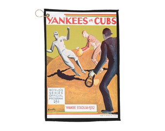 Vintage Sports Golf Towels, 1932 Baseball World Series Yankees-Cubs, Sports Towel Gift, Golf Accessories, Golf Lover Gift, Golf Towel Set,
