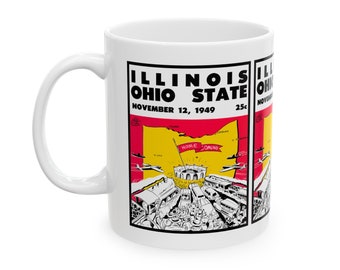 1949 Vintage Illinois - Ohio State Football Program Cover- Ceramic Mug, 11oz