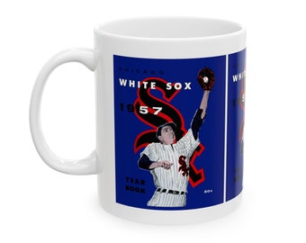 1957 Vintage Chicago White Sox Baseball Yearbook Cover  - Ceramic Mug, 11oz