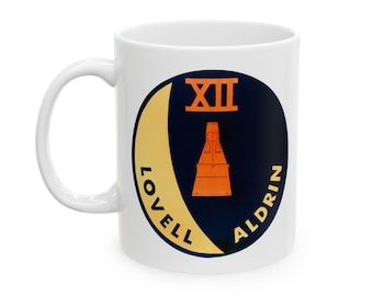 NASA Gemini 12 Flight Patch Ceramic Mug, Space Exploration Coffee Cup, Astronaut Gift, 11oz 15oz Tea Mug, Science Lover Gift, Rocket Ship