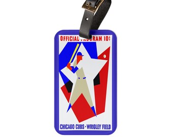 1957 Baseball Cubs Luggage Tag | Vintage Chicago Cubs Travel ID