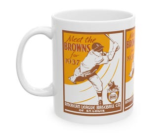 1937 Vintage St. Louis Browns Baseball Media Guide Cover - Ceramic Mug, 11oz