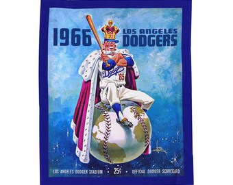 Throw Blanket, 1966 Dodgers Baseball World Champions - Gift for Dodgers Fans, Sports Blanket, Baseball Throw, Vintage Baseball Decor, Cozy