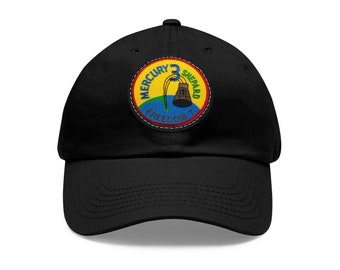 NASA Mercury 3 - Friendship 7 Flight Patch - Dad Hat with Leather Patch (Round)
