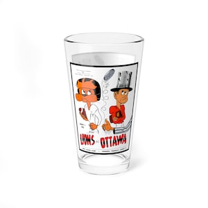 Mischglas, 16 Unzen - 1960 Football Ottawa Rough Rider - BC Lions, Sport-Barware, Retro-Dekor, Sportfangeschenk, Vintage Glaswaren, Fußball