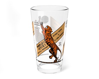 1934 Vintage Detroit Tigers - St. Louis Cardinals Baseball World Series Program Cover -  Pint Glass, 16oz