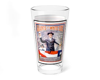 Mixing Glass, 16oz - 1917 Baseball World Series New York-Chicago, Vintage Barware Decor, Baseball Fan Gift, Sports Memorabilia, Father's Day