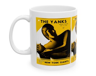 Retro Football Ceramic Mug, 1945 Boston Yanks New York Giants, Sports Fan Gift, Coffee Cup, Tea Mug, Football Lover Mug, Football