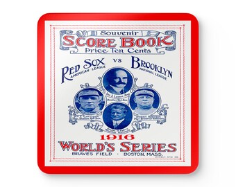 Baseball 1916 World Series Coaster Brooklyn Boston Memorabilia, Sports Coaster, Sports Fan Gift, Baseball Collectibles, Kitchen Decor