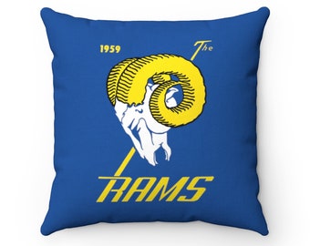 1959 Vintage Los Angeles Rams Football Yearbook Cover - Indoor Pillow