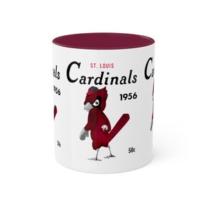 1956 Vintage St. Louis Cardinals Baseball Yearbook Cover - Colorful Mugs, 11oz