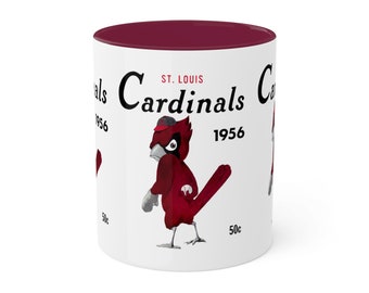 1956 Vintage St. Louis Cardinals Baseball Yearbook Cover - Colorful Mugs, 11oz