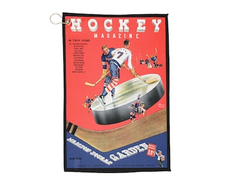 Golf Towels, Vintage 1938-1939 Hockey Design, Sports Towel, Golf Accessories, Golf Gift, Golf Lover Gift, Golf Towel Personalized