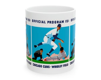1970 Vintage Chicago Cubs Baseball Program Cover - Ceramic Mug, 11oz